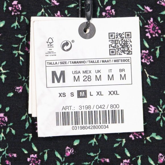 ZARA Revolve Women's M Mini Dress Black Floral Sleeves “The Lisa” Ruffle NWT - Picture 5 of 11